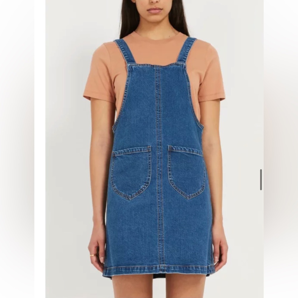 Frank And Oak Denim Pinafore Dress